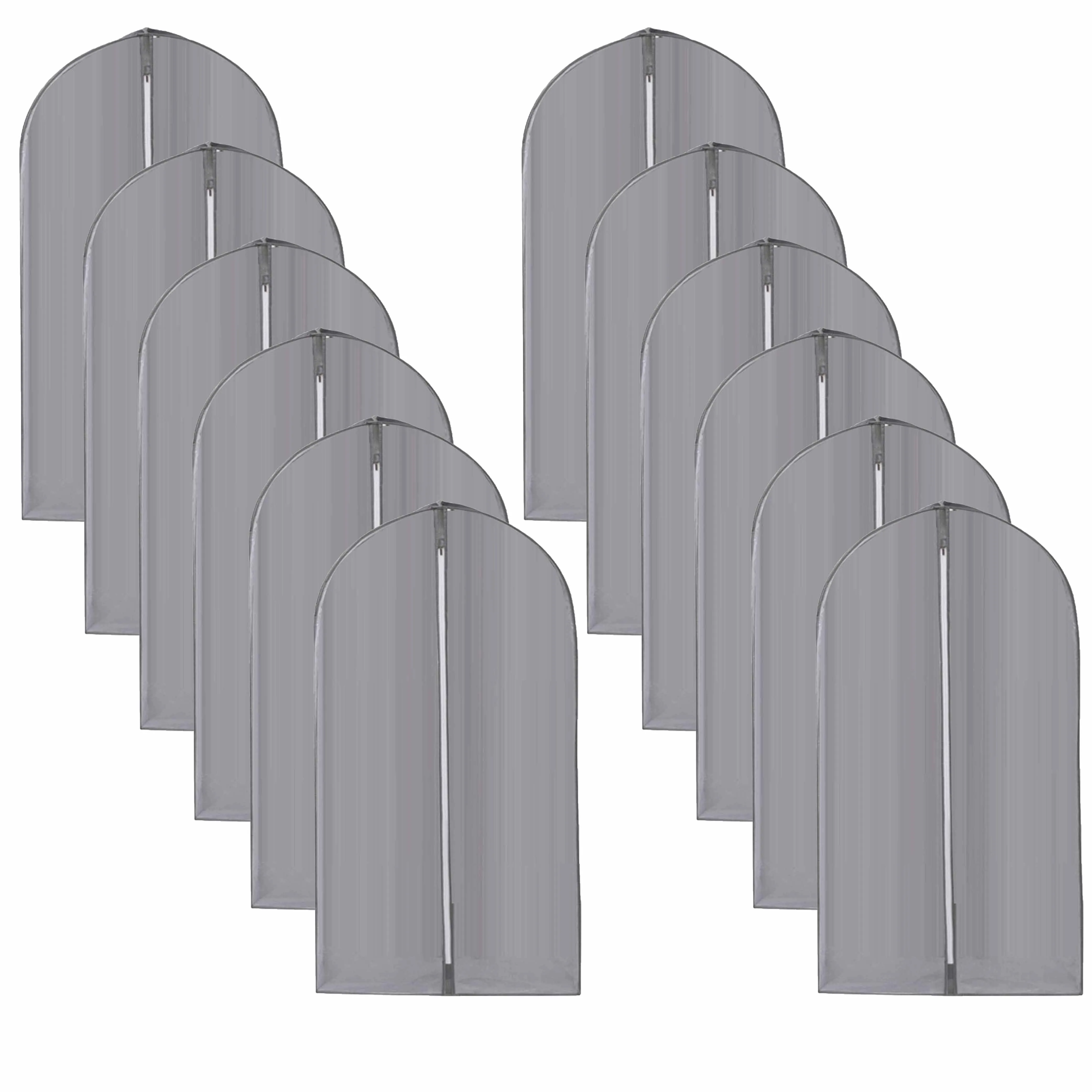 12 Pc 36" Grey Garment Bags Suit Bag Travel Cover Clothing Storage Dresses