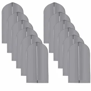 12 Pc 36" Grey Garment Bags Suit Bag Travel Cover Clothing Storage Dresses
