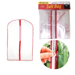 12X Clear Foldable 34" Garment Bag Suit Dress Jacket Cover Zipper Storage Travel