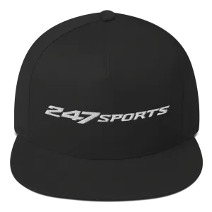 247 Sports Logo White Embroidered Flat Bill Hat