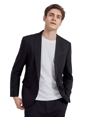 Alizeal Men's Casual Suit Jacket Sports Coat Business Suit One Button, 020-Black