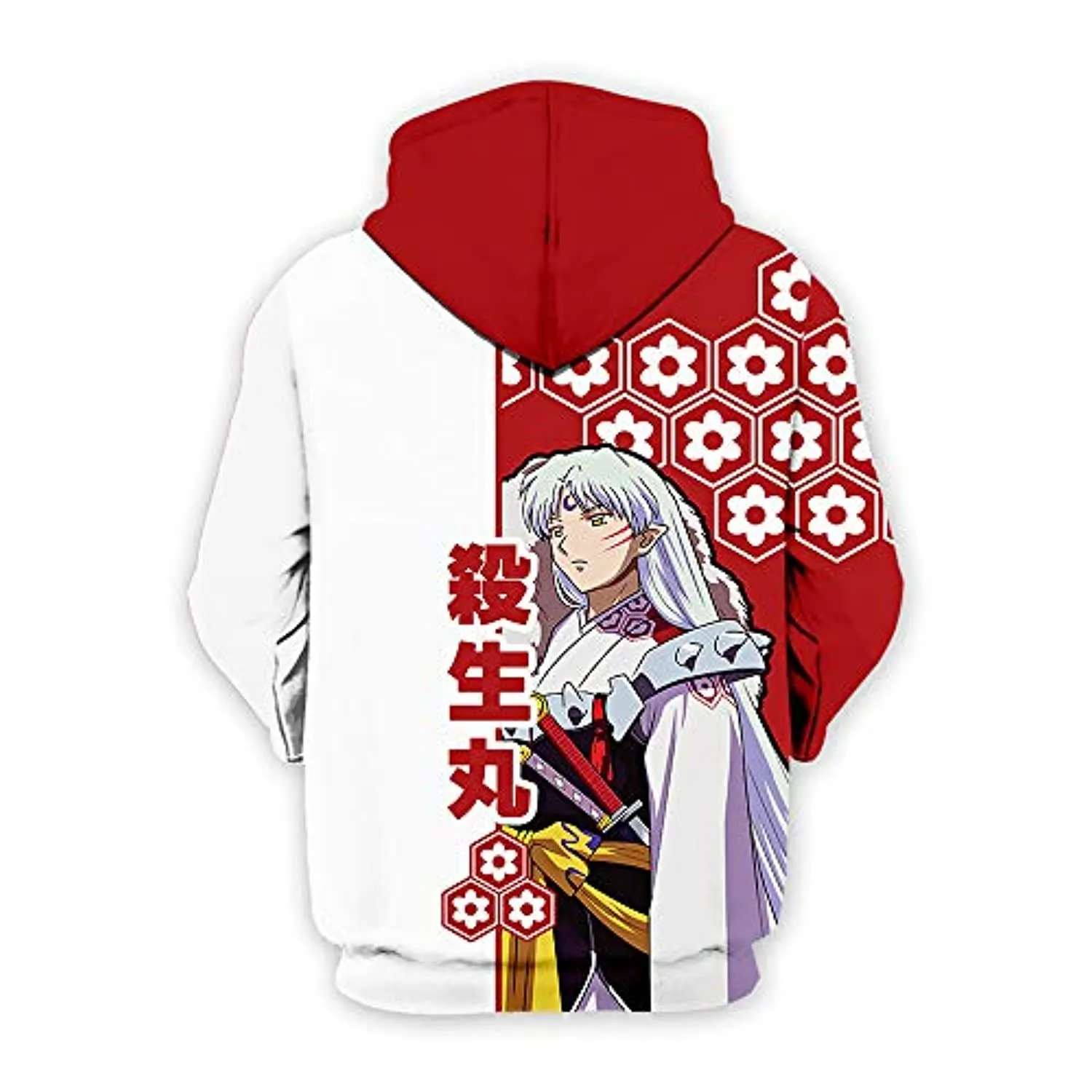 Anime Inuyasha Hoodies - Unisex Sesshmaru 3D Printed Pullover Hooded Sweatshirt