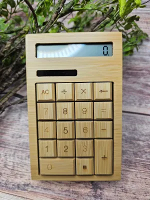 Bamboo Wooden Solar Calculator