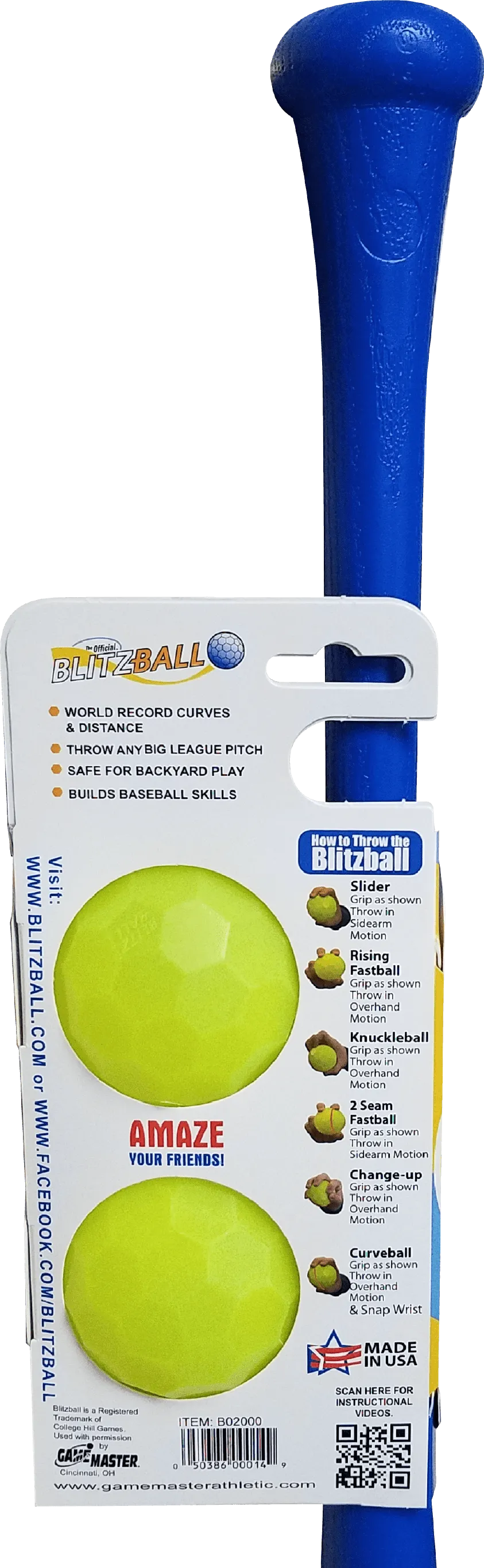 Blitzball Plastic Bat and Two Ball Combo