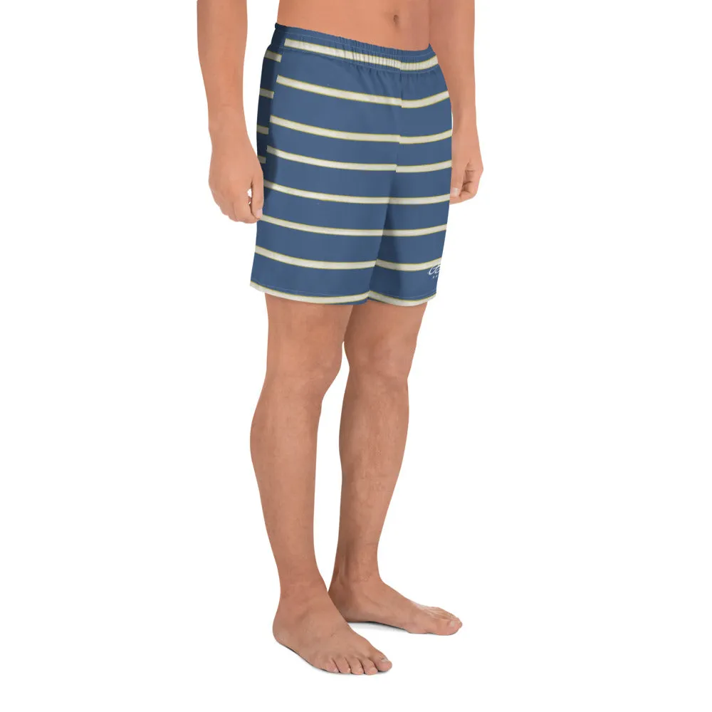 Blue Yellow White Stripe Mens Shorts
