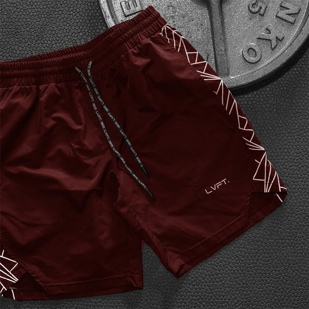 Drawstring Solid Color Running Shorts for Men / Bodybuilding Gym Clothing - SF0352