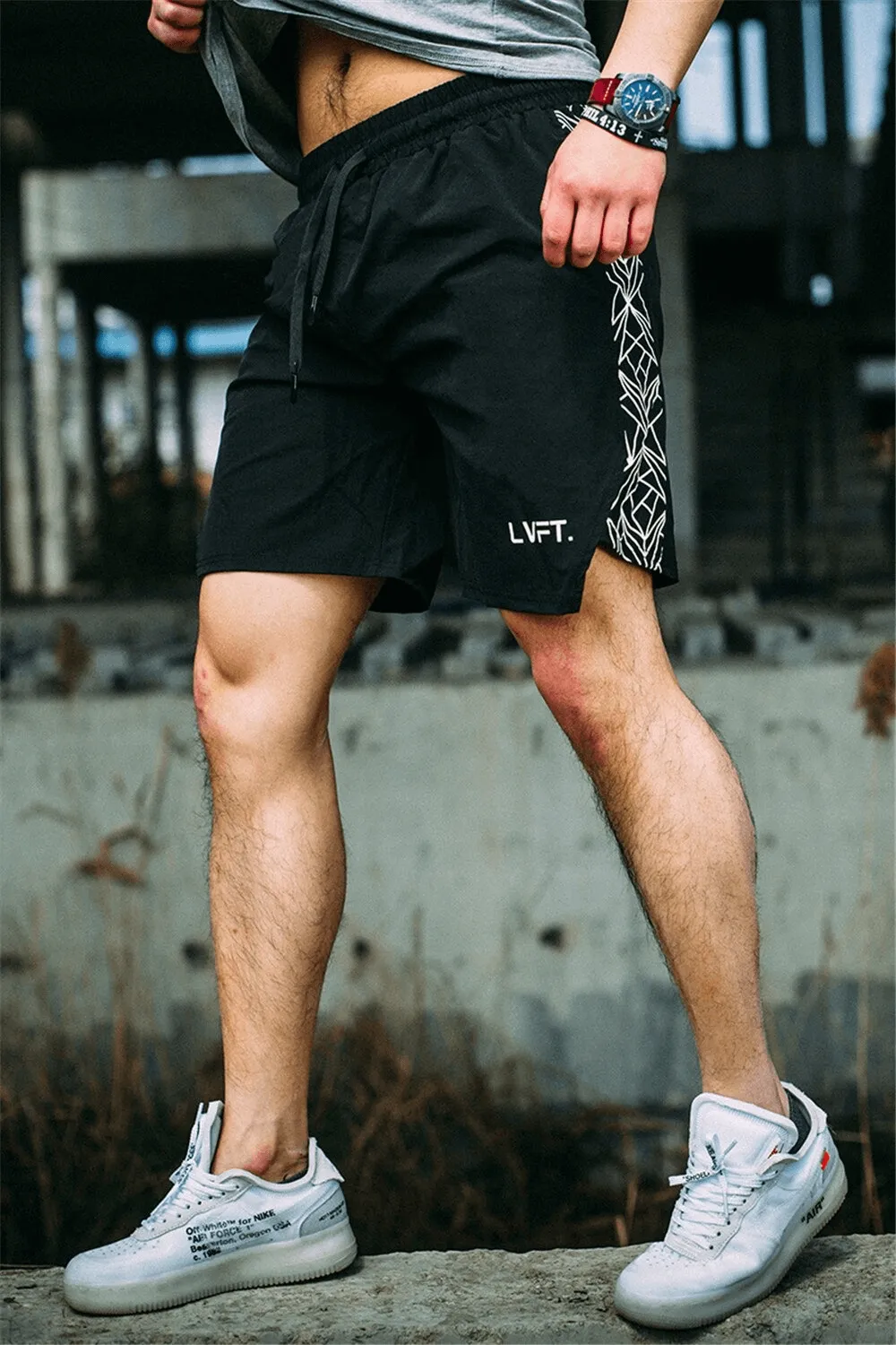 Drawstring Solid Color Running Shorts for Men / Bodybuilding Gym Clothing - SF0352