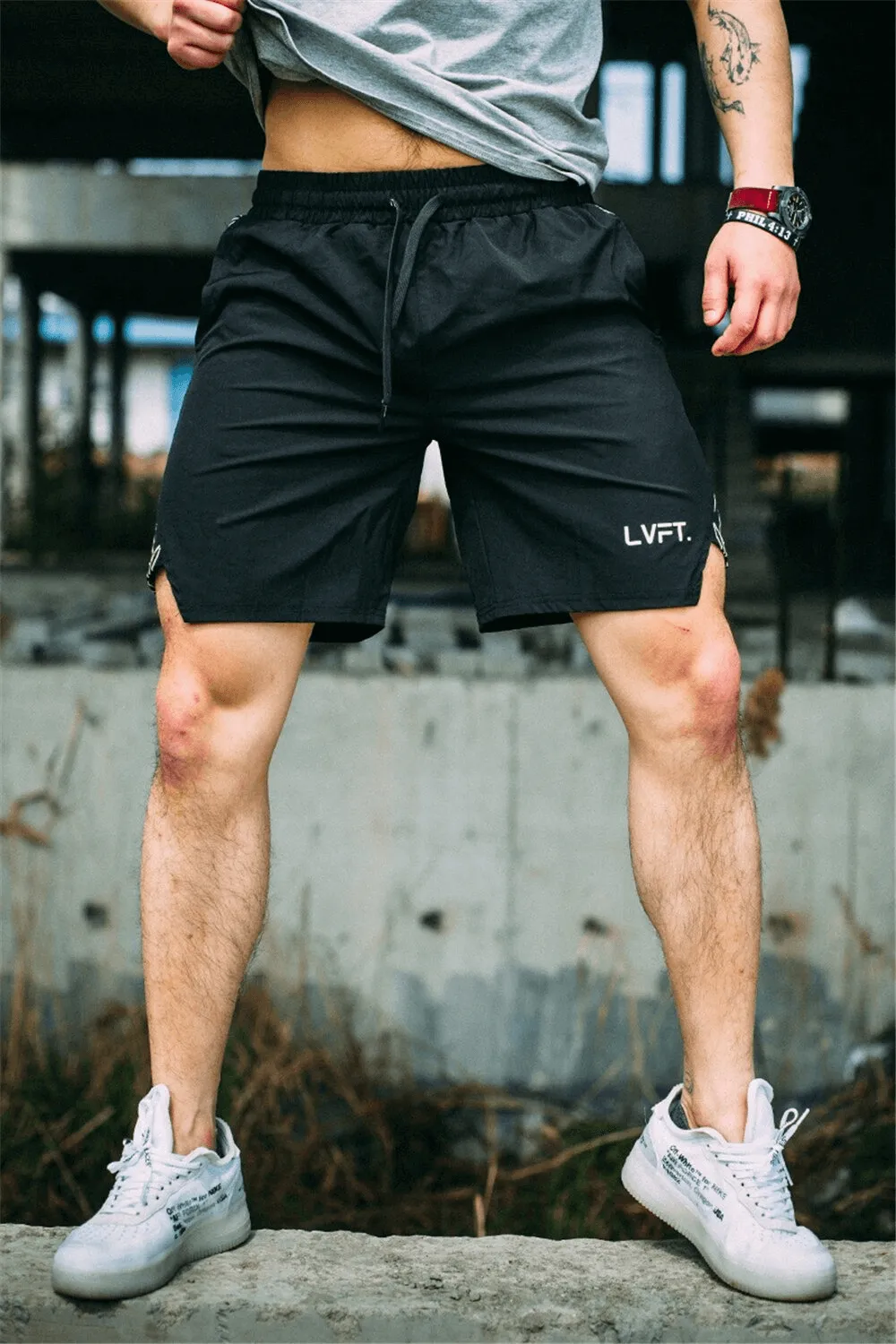 Drawstring Solid Color Running Shorts for Men / Bodybuilding Gym Clothing - SF0352