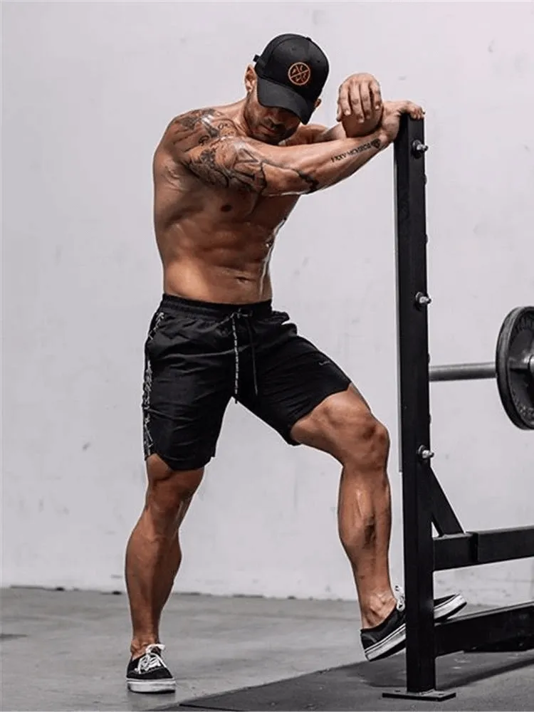 Drawstring Solid Color Running Shorts for Men / Bodybuilding Gym Clothing - SF0352