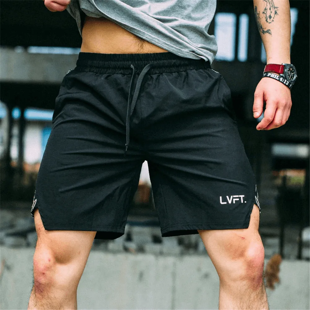 Drawstring Solid Color Running Shorts for Men / Bodybuilding Gym Clothing - SF0352