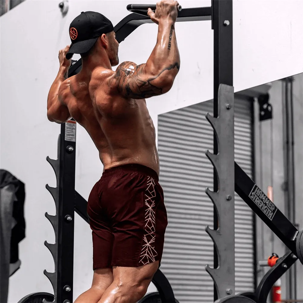 Drawstring Solid Color Running Shorts for Men / Bodybuilding Gym Clothing - SF0352
