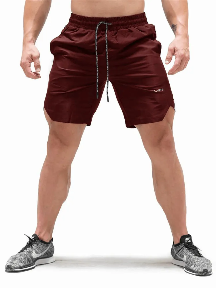 Drawstring Solid Color Running Shorts for Men / Bodybuilding Gym Clothing - SF0352