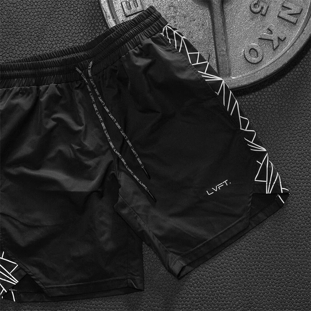 Drawstring Solid Color Running Shorts for Men / Bodybuilding Gym Clothing - SF0352