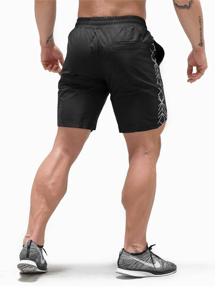 Drawstring Solid Color Running Shorts for Men / Bodybuilding Gym Clothing - SF0352