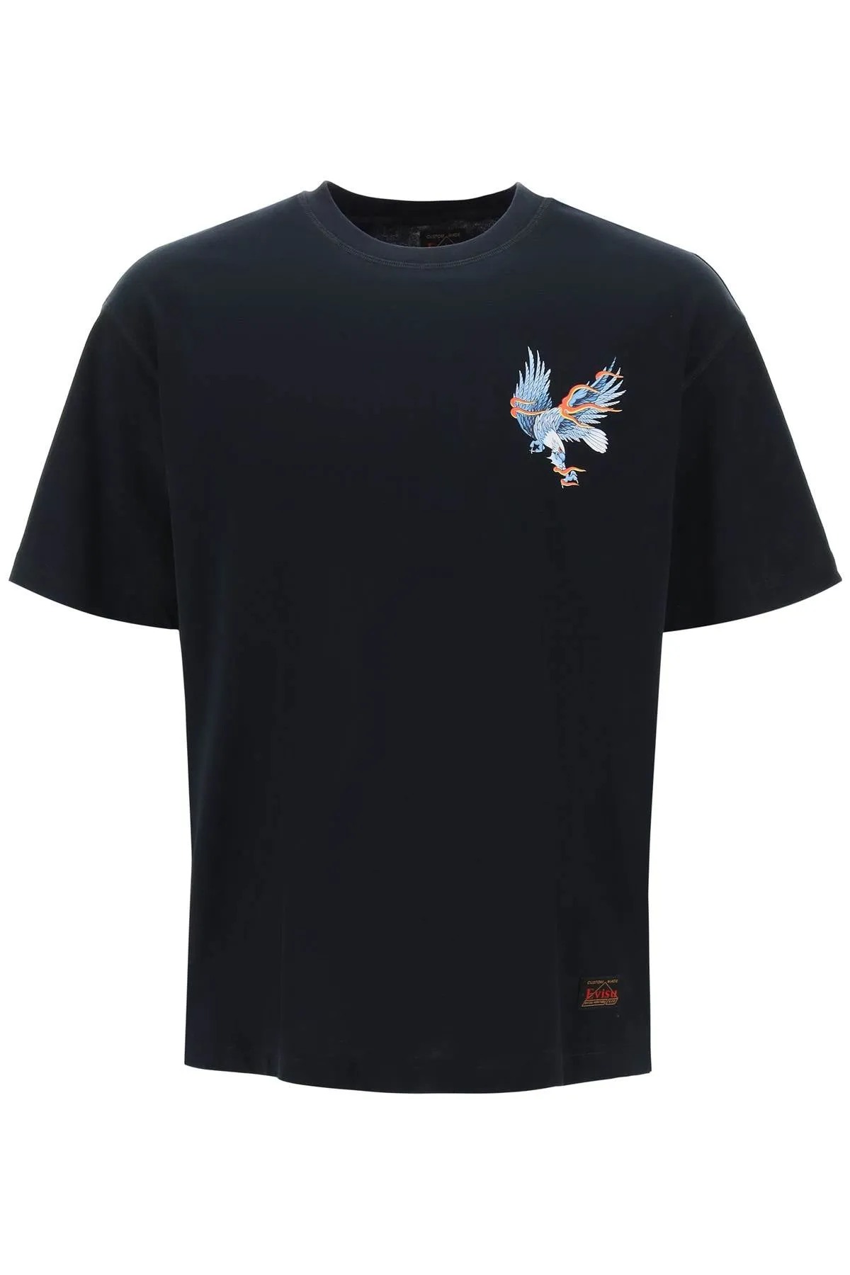 Evisu t-shirt with eagle print and logo embroidery