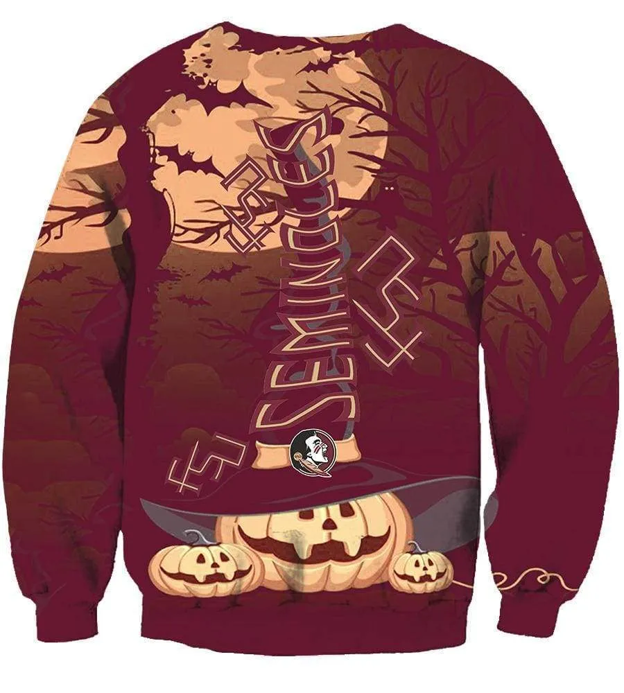 Florida State Seminoles Pumpkin Night Hoodies - Pullover Red Hoodie
