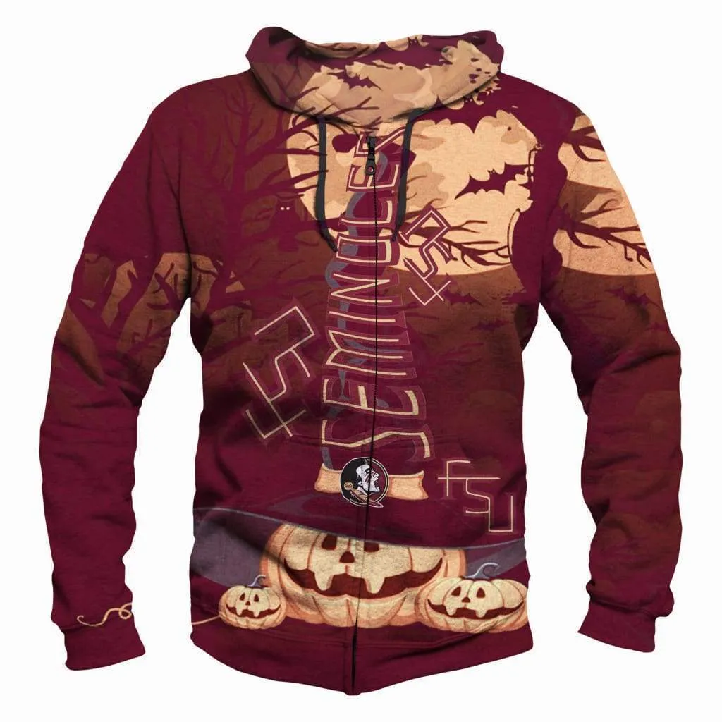 Florida State Seminoles Pumpkin Night Hoodies - Pullover Red Hoodie