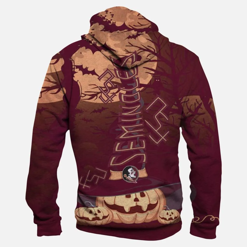 Florida State Seminoles Pumpkin Night Hoodies - Pullover Red Hoodie