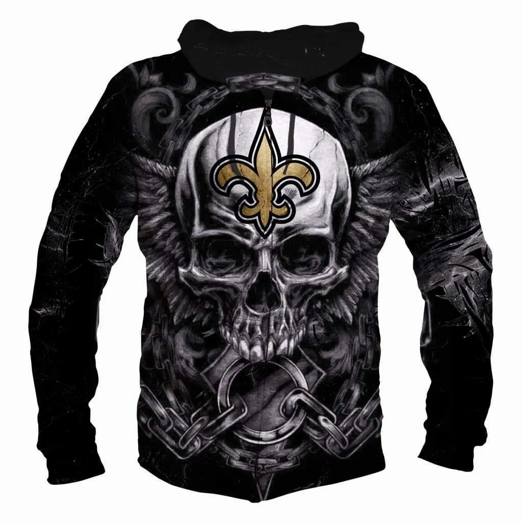 Football New Orleans Saints Hoodies - Pullover Black 3D Hoodie