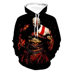 God of War Hoodie - God of War Kratos 3D Print Hooded Sweatshirt