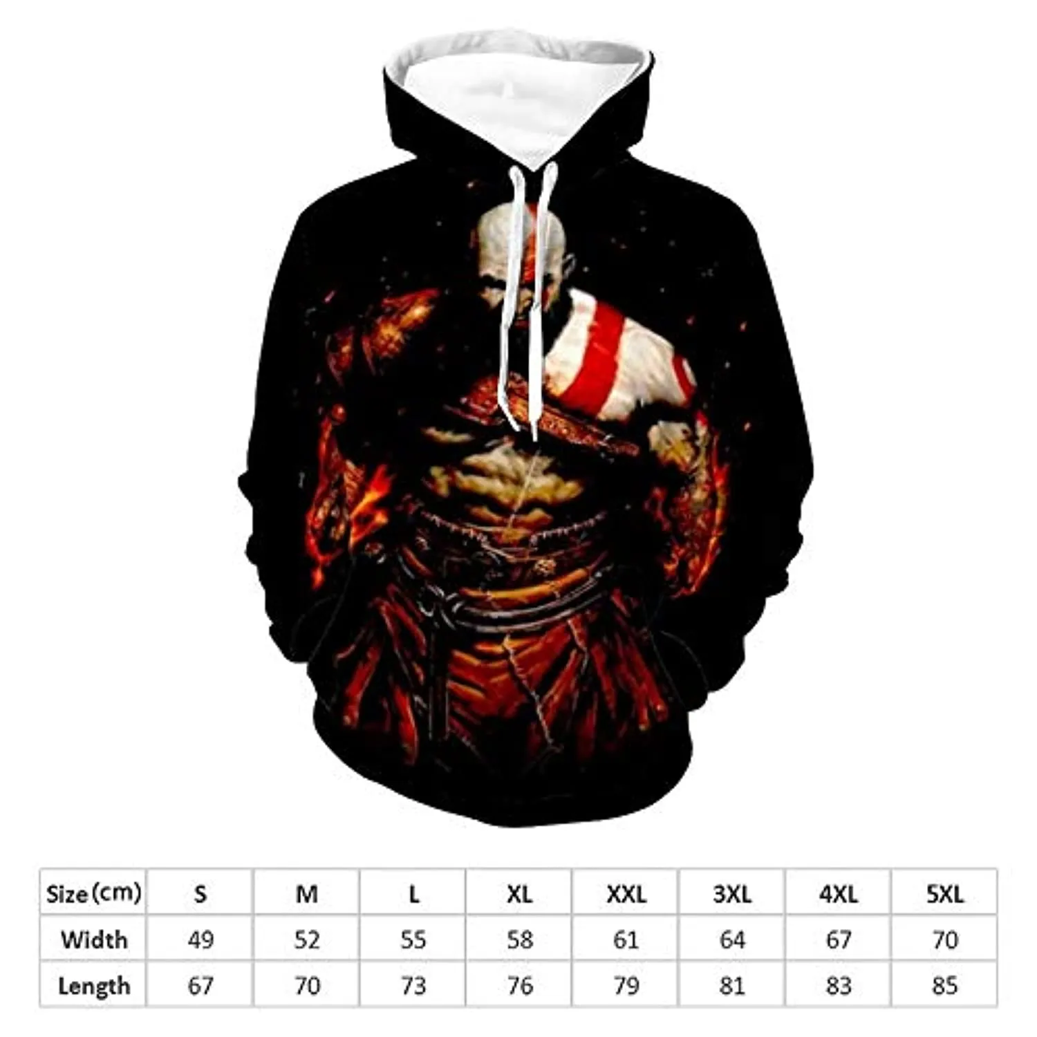 God of War Hoodie - God of War Kratos 3D Print Hooded Sweatshirt