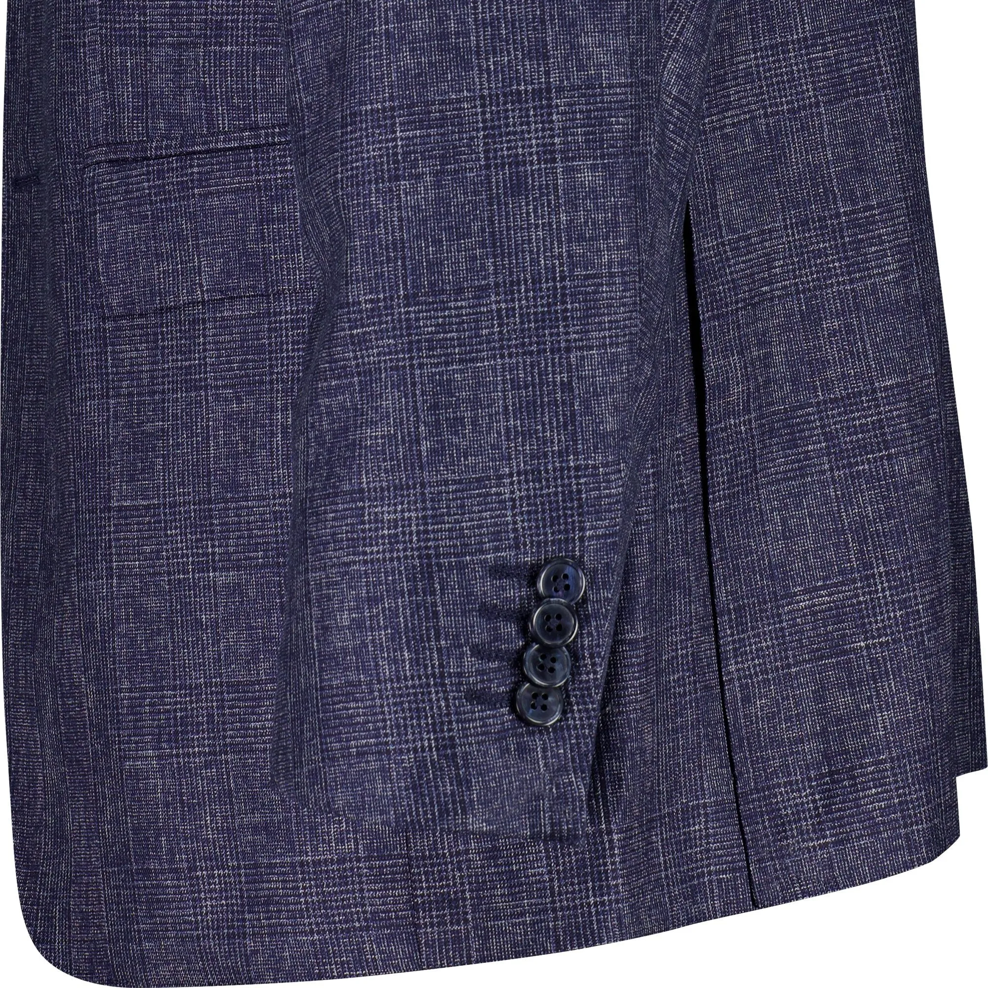 HENRY SARTORIAL DORMEUIL Check Blazer - FC NAVY REG