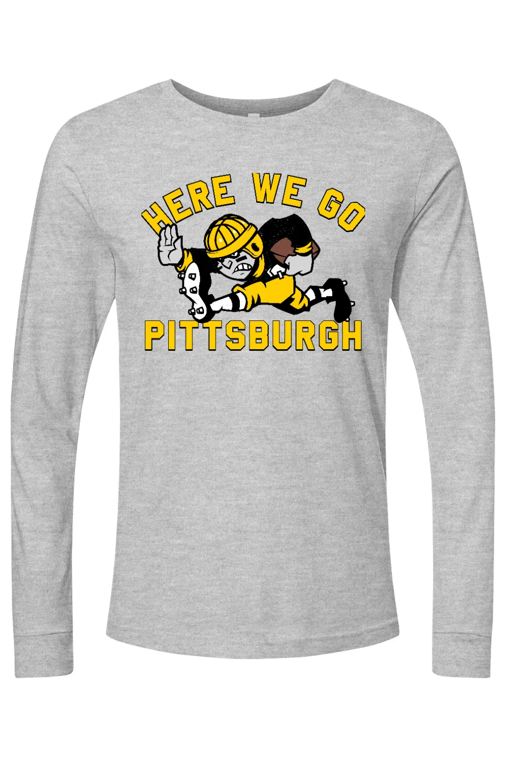Here We Go Pittsburgh - Old School Football - Long Sleeve Tee
