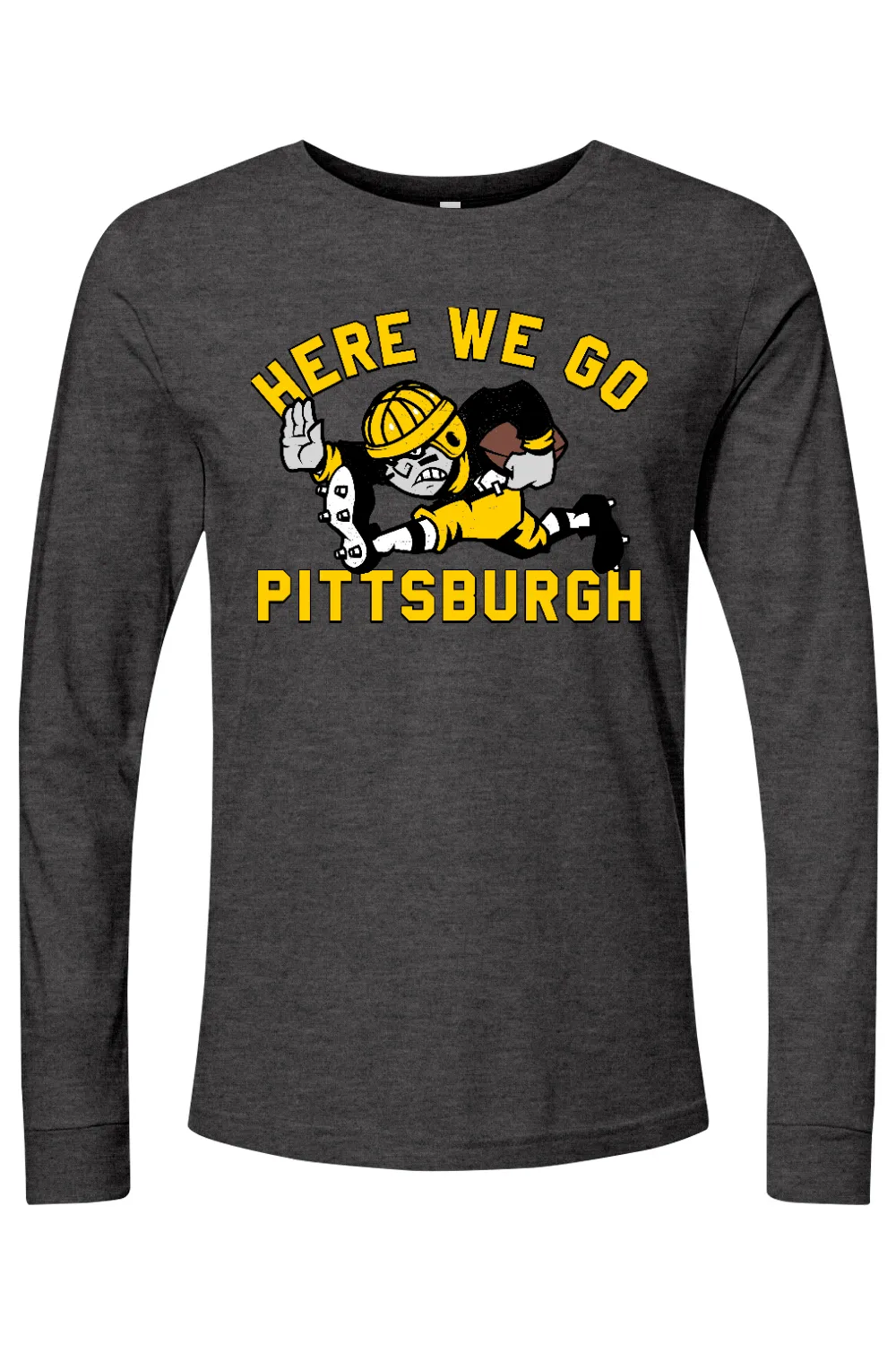Here We Go Pittsburgh - Old School Football - Long Sleeve Tee