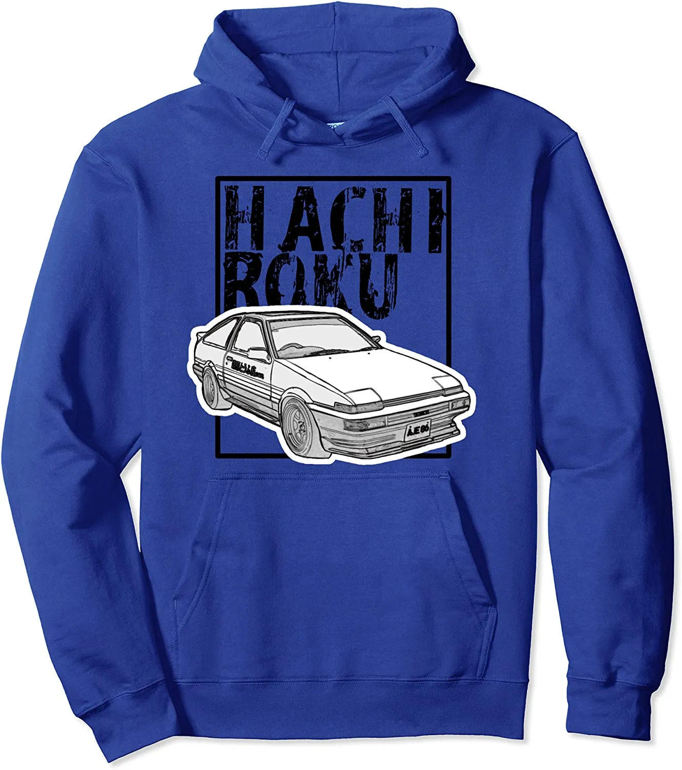 JDM Drift Car Hachiroku Initial D Fast Classic Distressed Pullover Hoodie