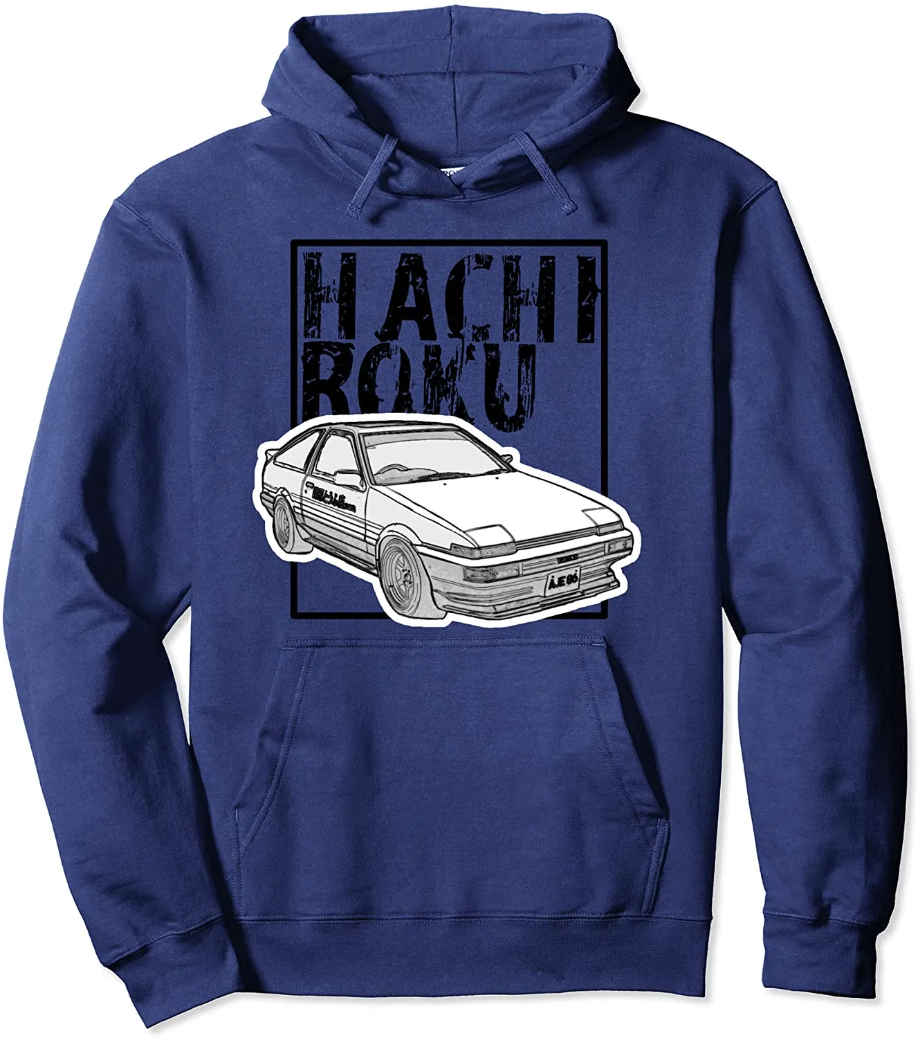 JDM Drift Car Hachiroku Initial D Fast Classic Distressed Pullover Hoodie