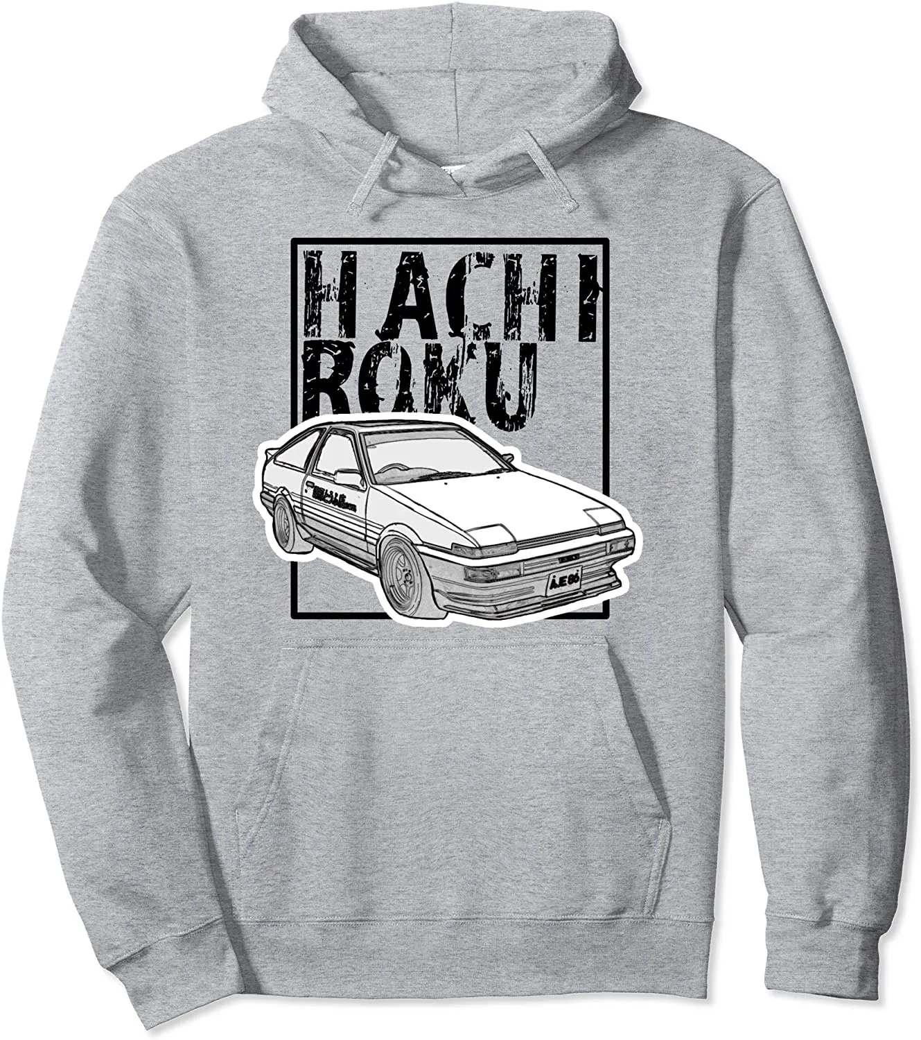 JDM Drift Car Hachiroku Initial D Fast Classic Distressed Pullover Hoodie
