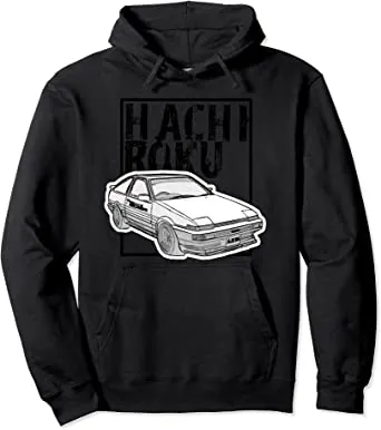 JDM Drift Car Hachiroku Initial D Fast Classic Distressed Pullover Hoodie