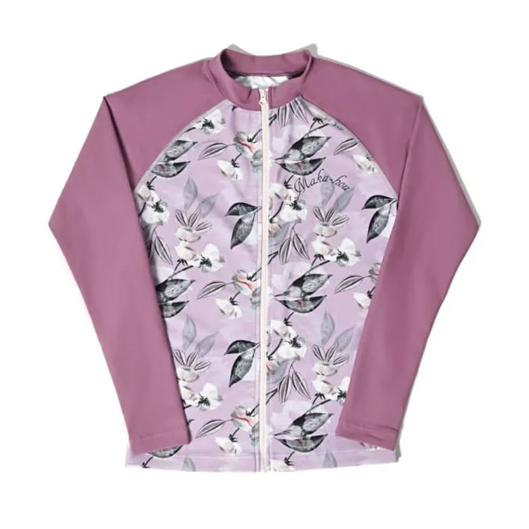 Maka-Hou Women Zip-Up Rashguard-REAL FLOWER (Japanese Brand)