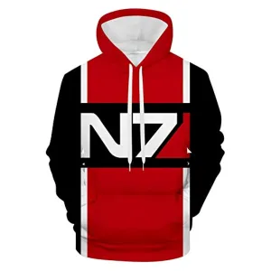 Mass Effect Hoodie - N7 3D Print Hooded Pullover Sweatshirt