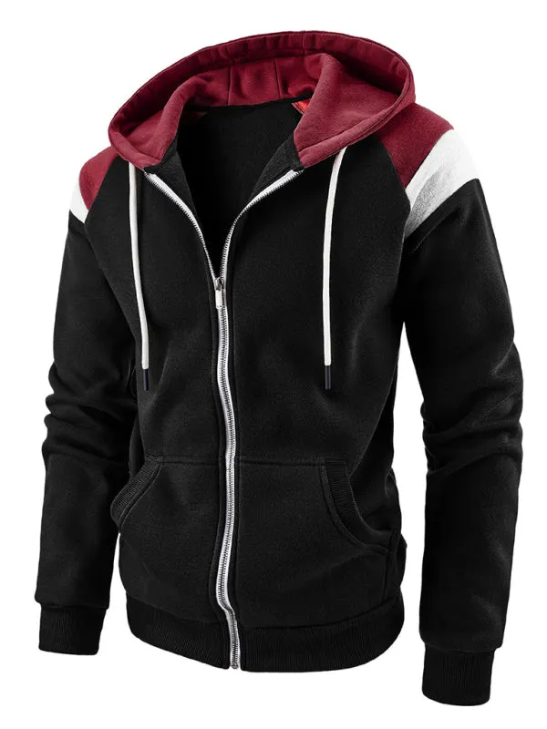 Men's Color Block Contrast Fashion Sweatshirt Casual Sports Top