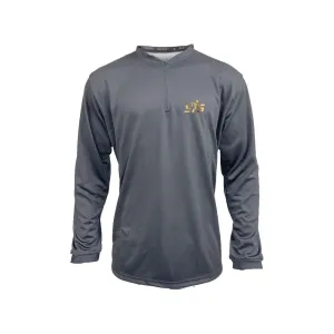 Smash It Sports Gold Foil Logo Quarter Zip Pullover - Charcoal/Charcoal