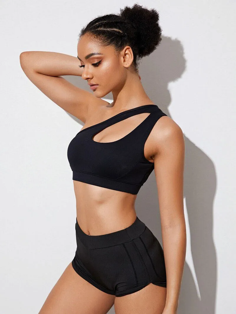 Stylish Women's One-shoulder Sports Bra for Fitness - SF0981