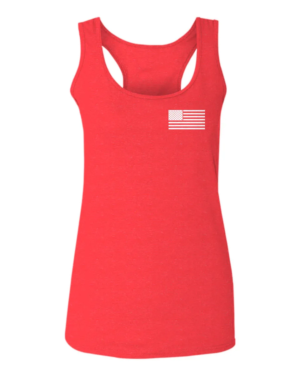 White Vintage American Flag United States America Marine USA  women's Tank Top sleeveless Racerback