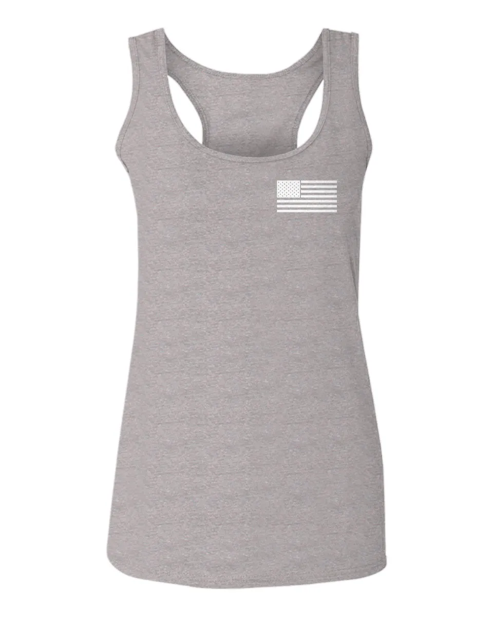 White Vintage American Flag United States America Marine USA  women's Tank Top sleeveless Racerback