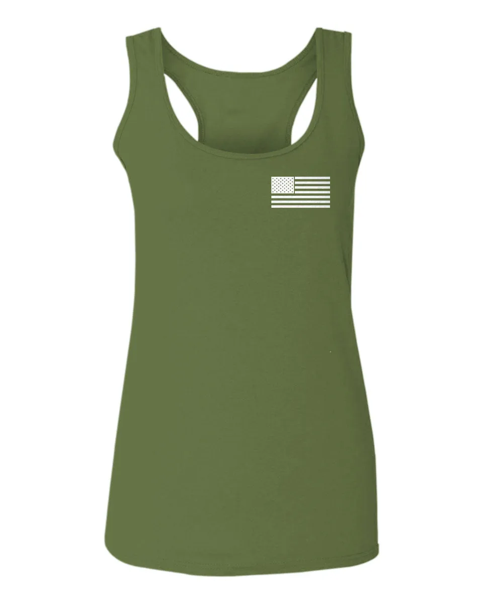 White Vintage American Flag United States America Marine USA  women's Tank Top sleeveless Racerback
