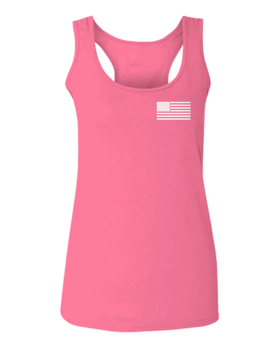 White Vintage American Flag United States America Marine USA  women's Tank Top sleeveless Racerback